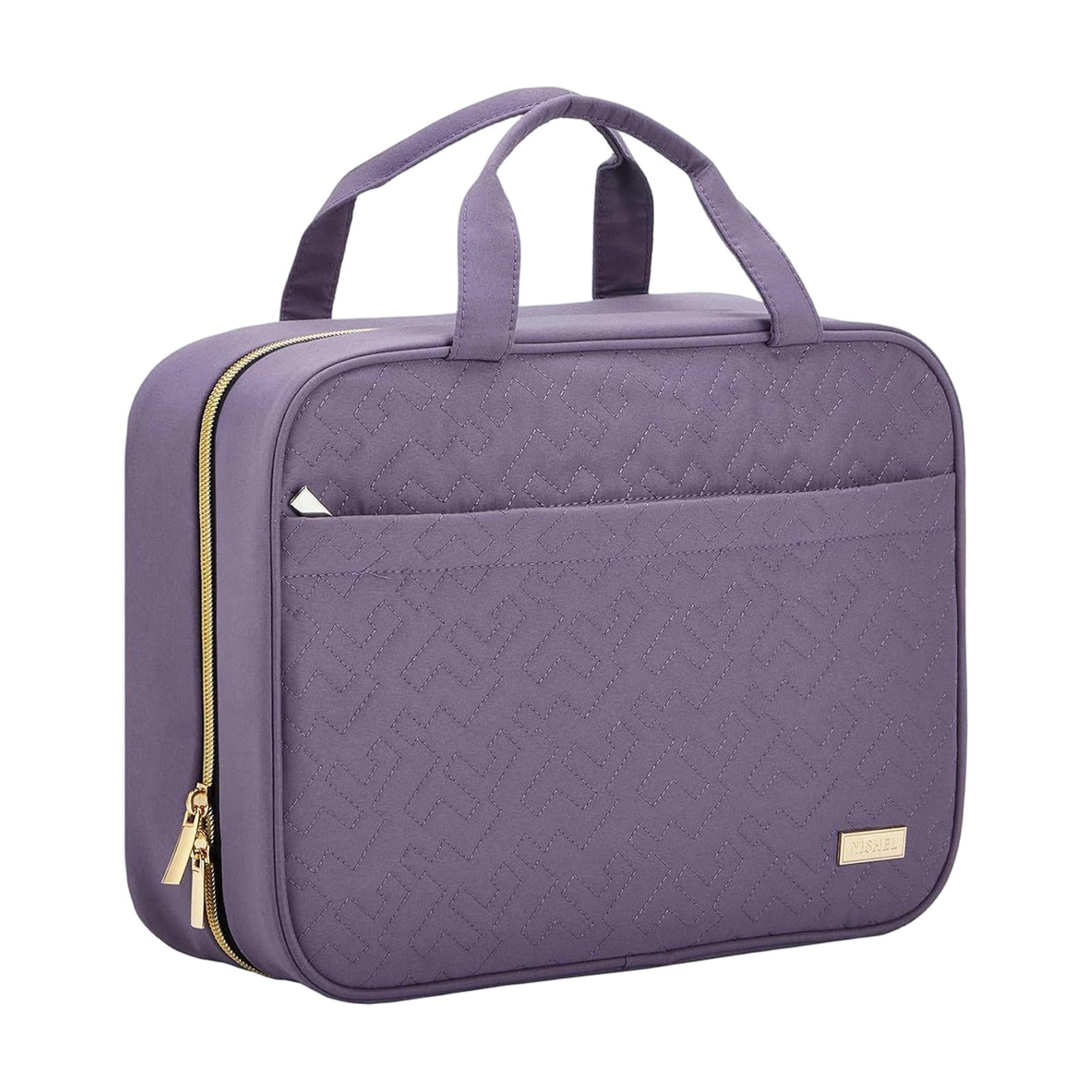 

Travel Makeup Bag,Large Capacity Cosmetic Bags For Women,Portable Pouch Open Flat Toiletry Bag Pattern Makeup Bag One Size фіолетовий