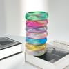 Fashionable Punk Summer Beach Colorful Resin Sparkling Irregular Bracelet for Women's Daily Wear and Parties Bangles for Women