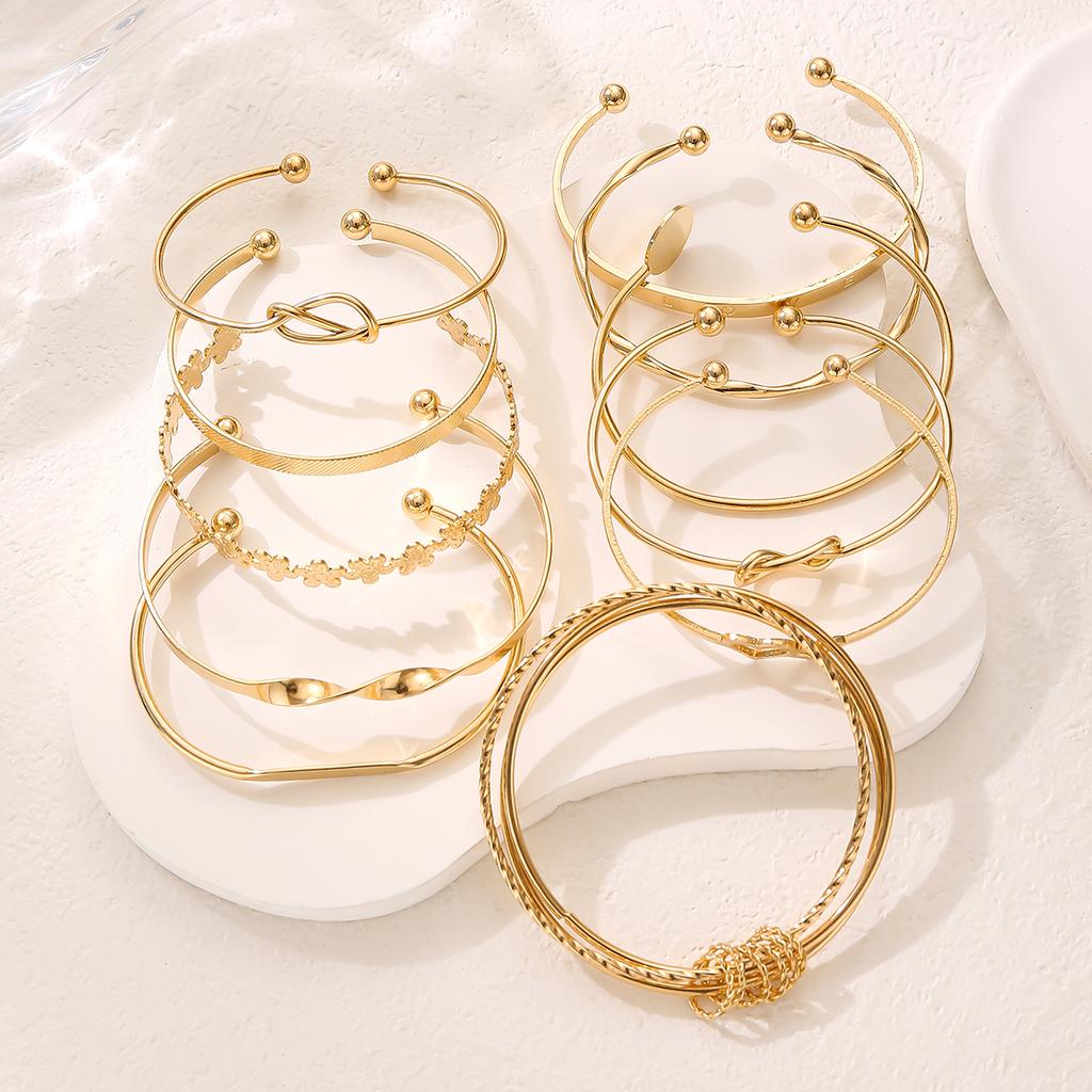 Punk Geometric Flower Knot Heart-shaped Design Bracelet Bohemian Retro Layered Open Bracelet Women's Casual Daily Party Zircon