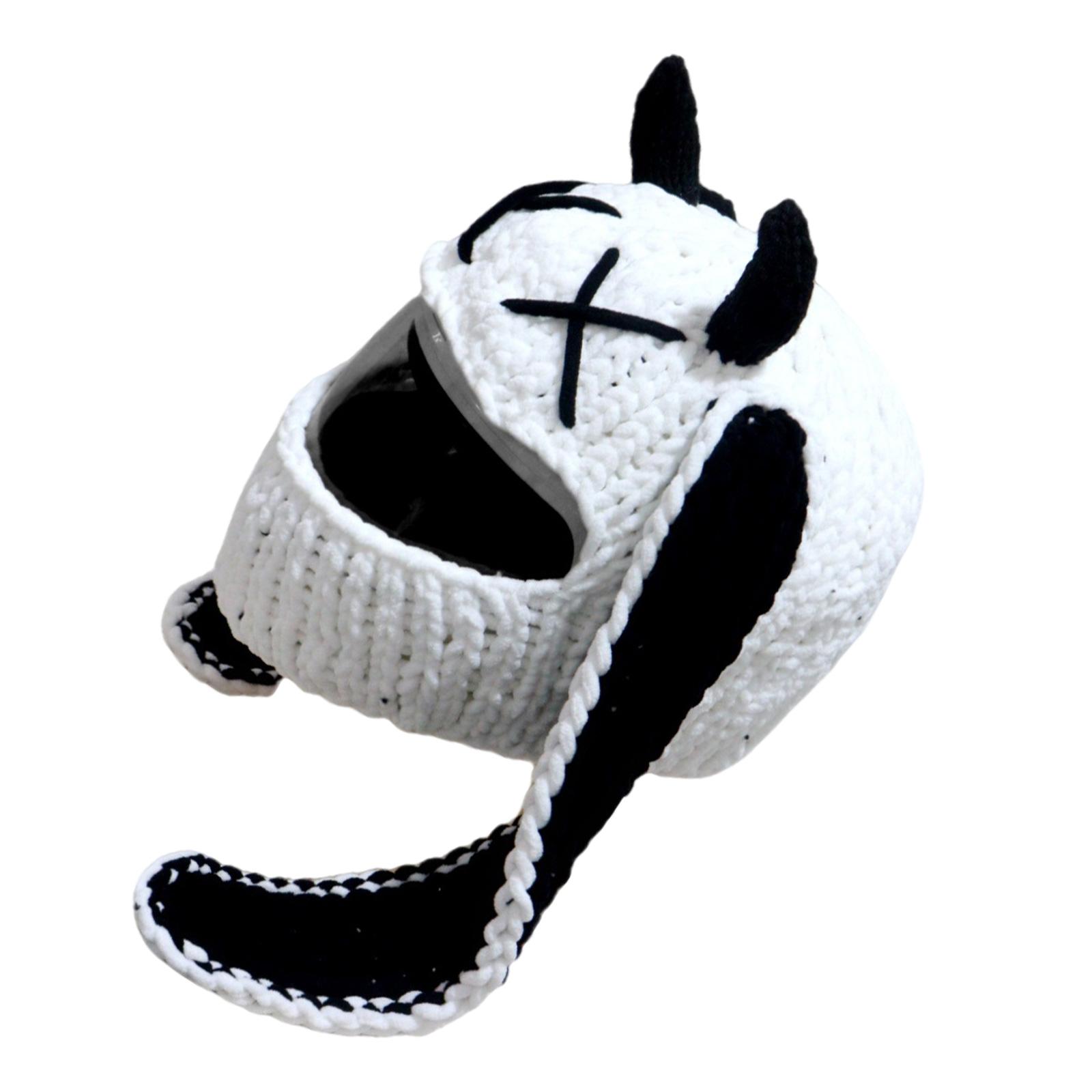 

Funny Knitted Rabbit Ear Helmet Cover for Motorcycles Full Face Protective Helmet Headgear for Motorcycling and Skiing 3