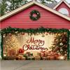 1pc oversized Christmas garage door cover  Christmas background  with Christmas tree  gifts  and lights