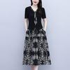 Women's Elegant Black Layered Two-Piece Dress Set