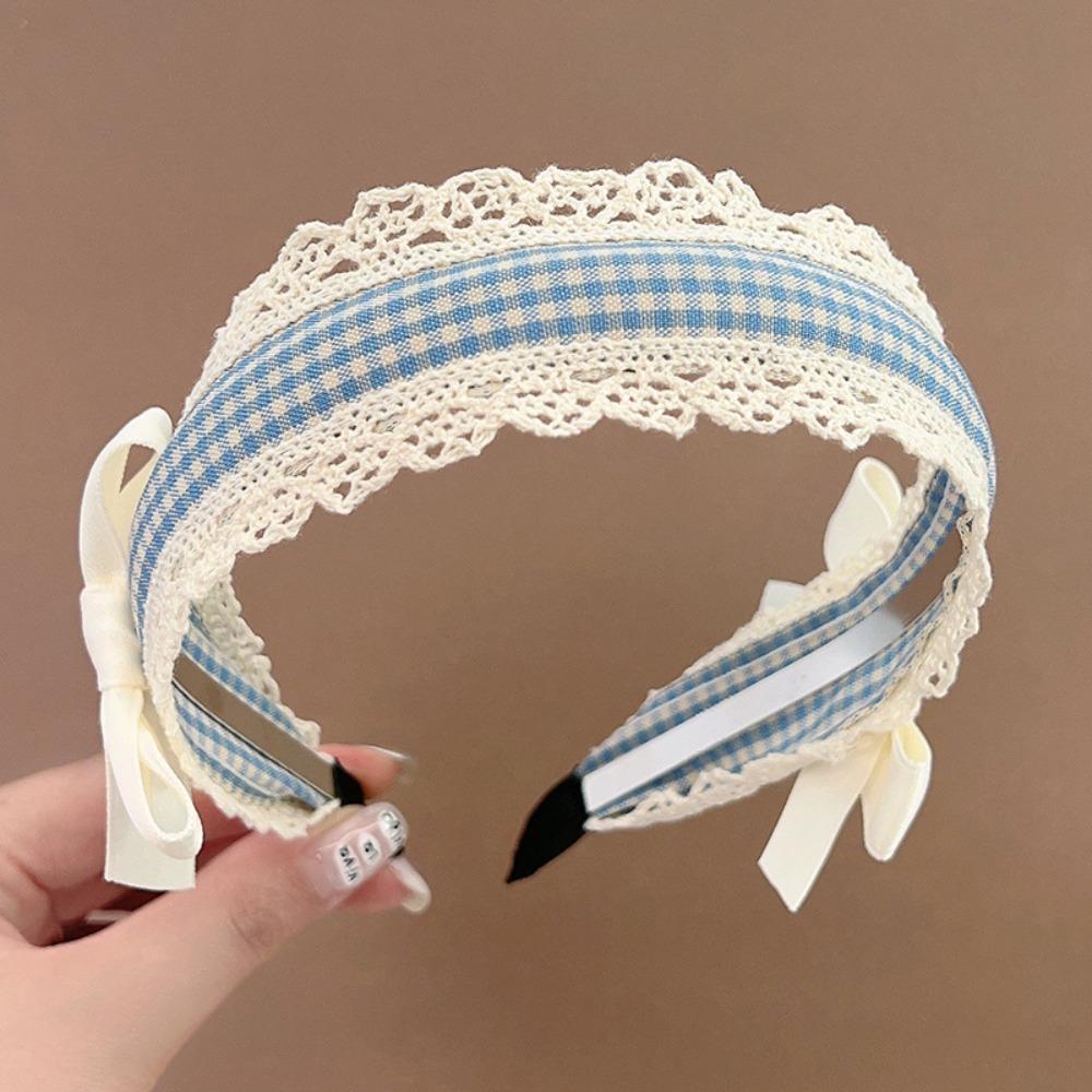 Korean Fairy Elegant Lace Bow Headband Adjustable Non-slip Hair Hoop Fashion U Shape Headwear Women Girl Hair Accessory