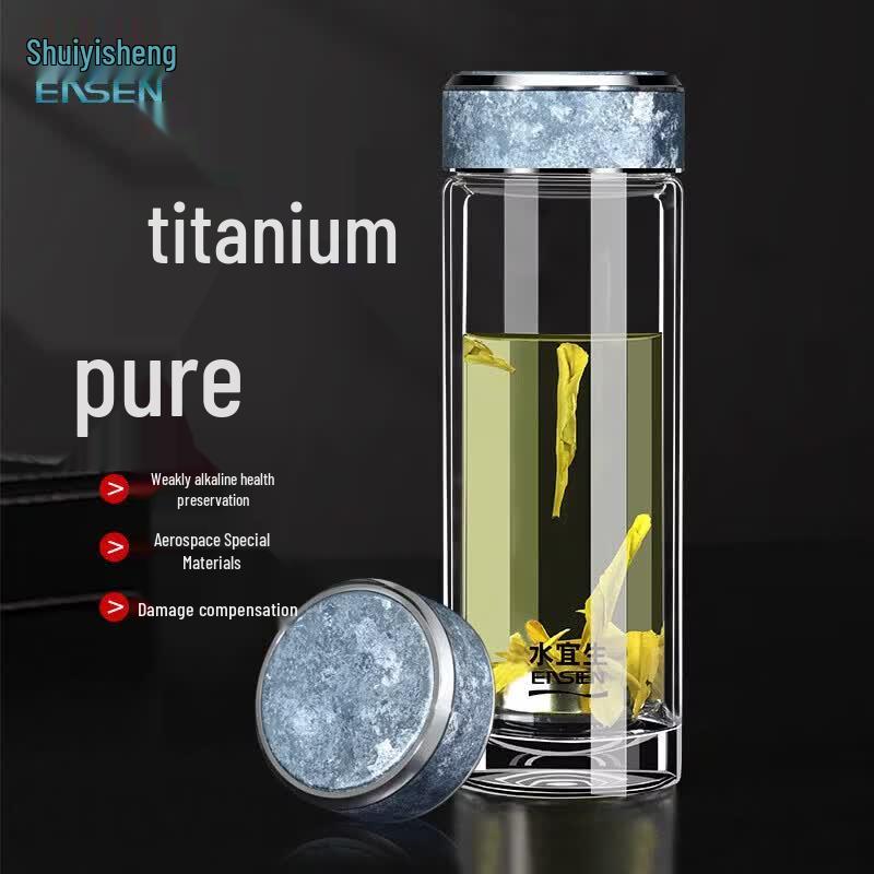 Shui Yi Sheng G8060 Men s Business Double-Layer Glass Tea Tumbler