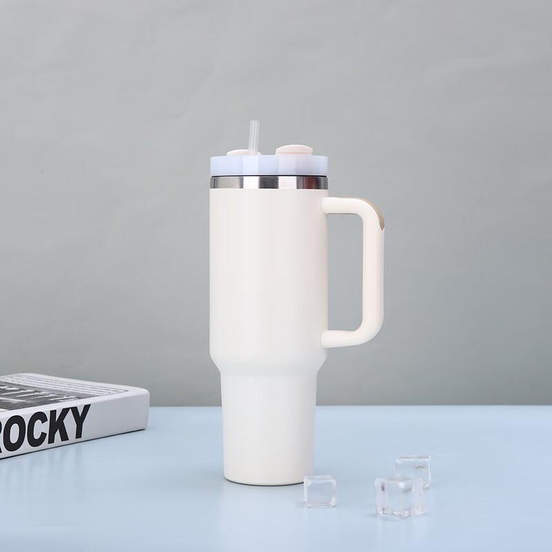 MRSIKEY 40oz Insulated Stainless Steel Tumbler with Handle and Straw