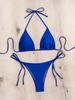 Women's European & American Push-Up Bikini Set: Sexy Drawstring Tie-Up Design