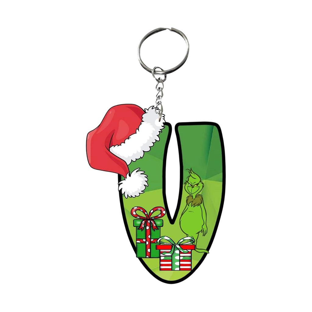 Santa 2D Flat Acrylic Christmas Tree Hanging Decoration Sports Car Decoration Flat Decoration Pendant