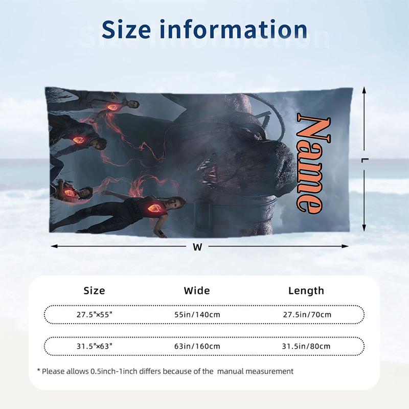 Dead by Daylight Strandtuch mit individuellem Namen, personalisiertes weiches Handtuch für Schwimmen, Strand, Reisen