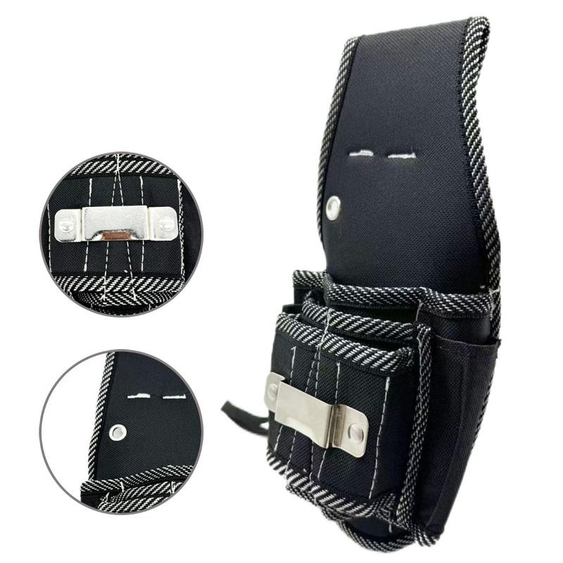 

Холщовый набор инструментов Деревообработка Поясная сумка Маленький размер Черный Оксфордская ткань Сумка электрика Хранение аппаратного инструмента Поясная сумка Оптом