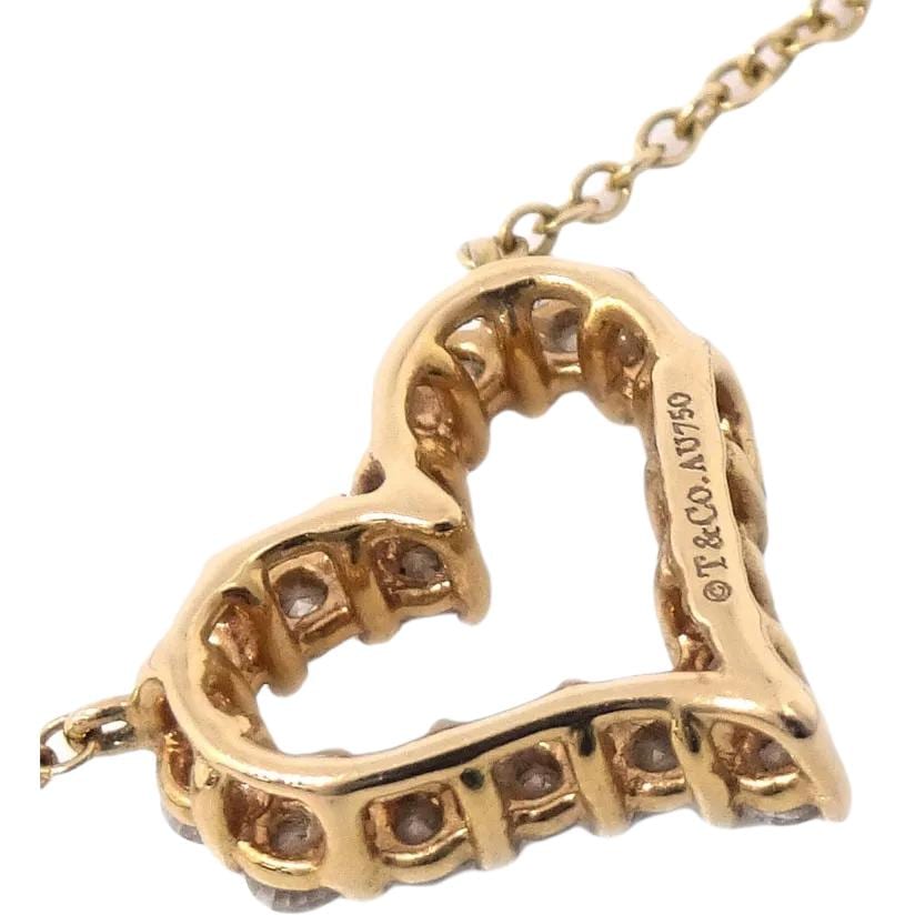 Tiffany & CO. 1990-2000's 18kt yellow gold Sentimental Heart diamond necklace NC176058