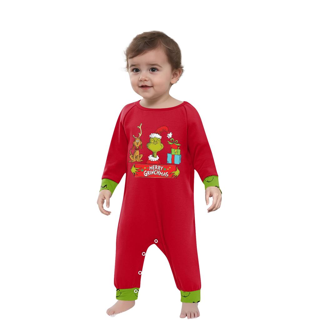 Christmas Prints Family Matching Long Sleeve Tops+Pants Set Family Matching Sets