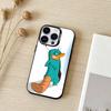 Cartoon P-Perry The Platypus Phone Case For iPhone 17,16,15,14,13,12,11,Pro Max,Plus Candy Silver Cover