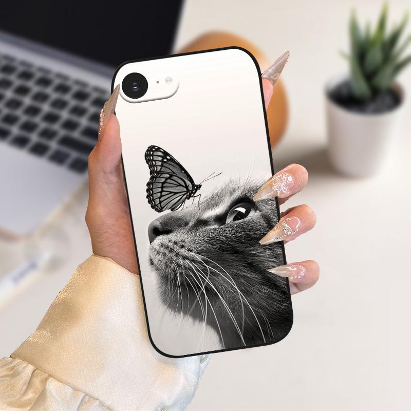 For Apple iPhone 16e Case A3409 A3212 Cute Animal Color Tiger Soft Silicone Phone Coque Cover For iPhone SE4 Protective Fundas