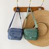 Adorable Simple Nylon Crossbody Bag For Girls In Black Pink Cream Blue Green