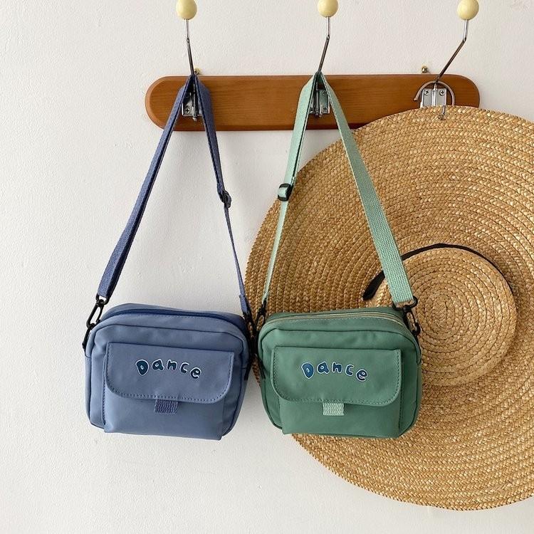 Adorable Simple Nylon Crossbody Bag For Girls In Black Pink Cream Blue Green
