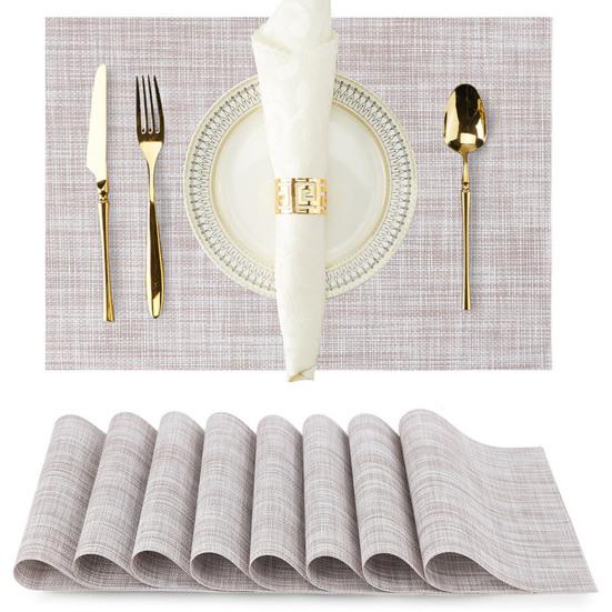 Heat Resistant Placemats Reusable Wear-Resistant Stain-Proof Table Non-Slip Heat-Insulating Mats Protectors for Dining