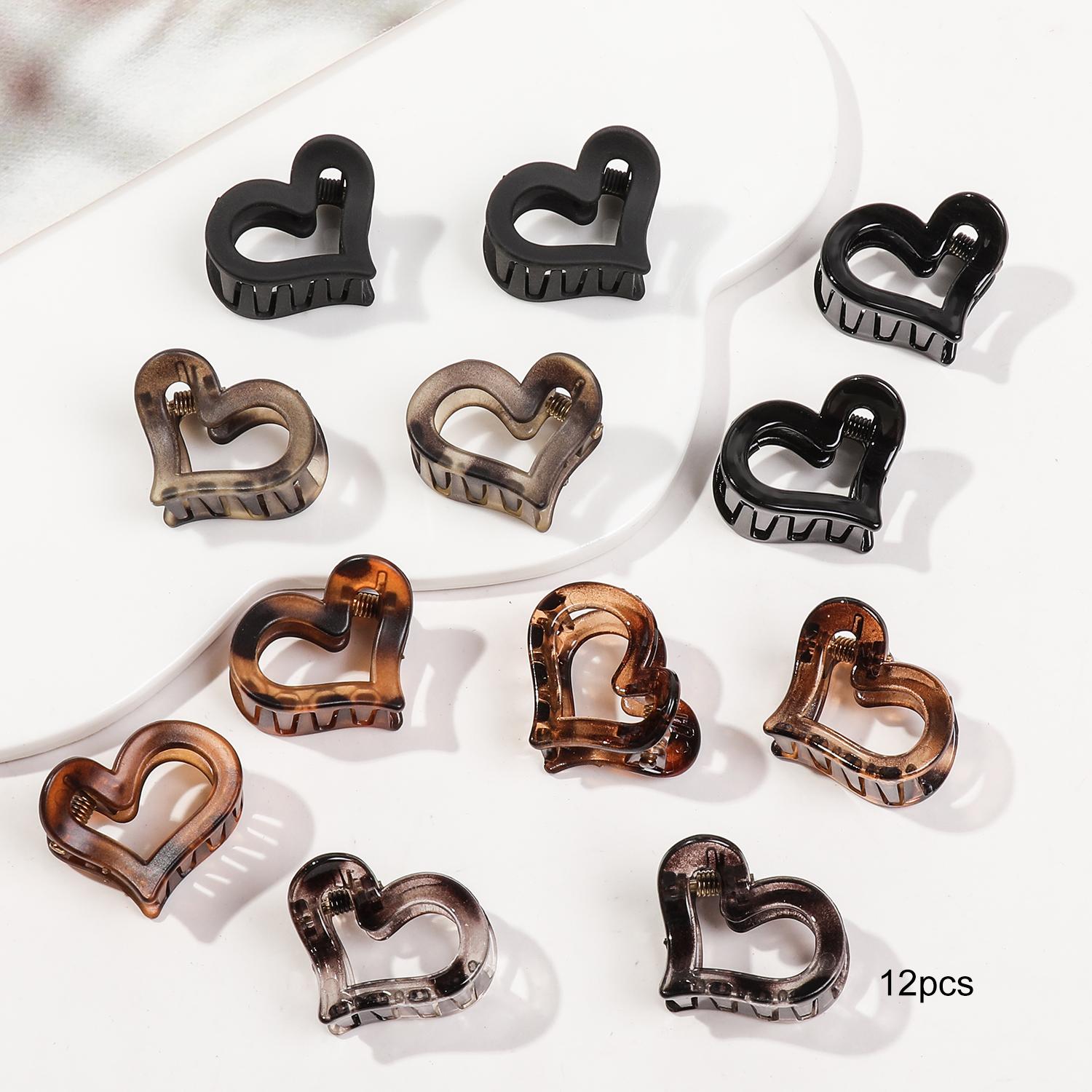 

6 шт. Мини-зажимы для волос, Маленькие зажимы-крабики под панцирь черепахи и леопарда, Акриловые зажимы-крабики для волос для женщин и девушек