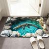 3D Flat Optical Illusion Doormat Non-slip Water-absorbing Bathroom Carpet Realistic Design Durable Bedroom Door Rug