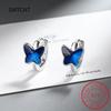 Baby Prinzessin 925 Silber Blauer Kristall Niedlicher Schmetterling Creolen Ohrring Für Kind Mädchen Frauen Ohrring Schmuck