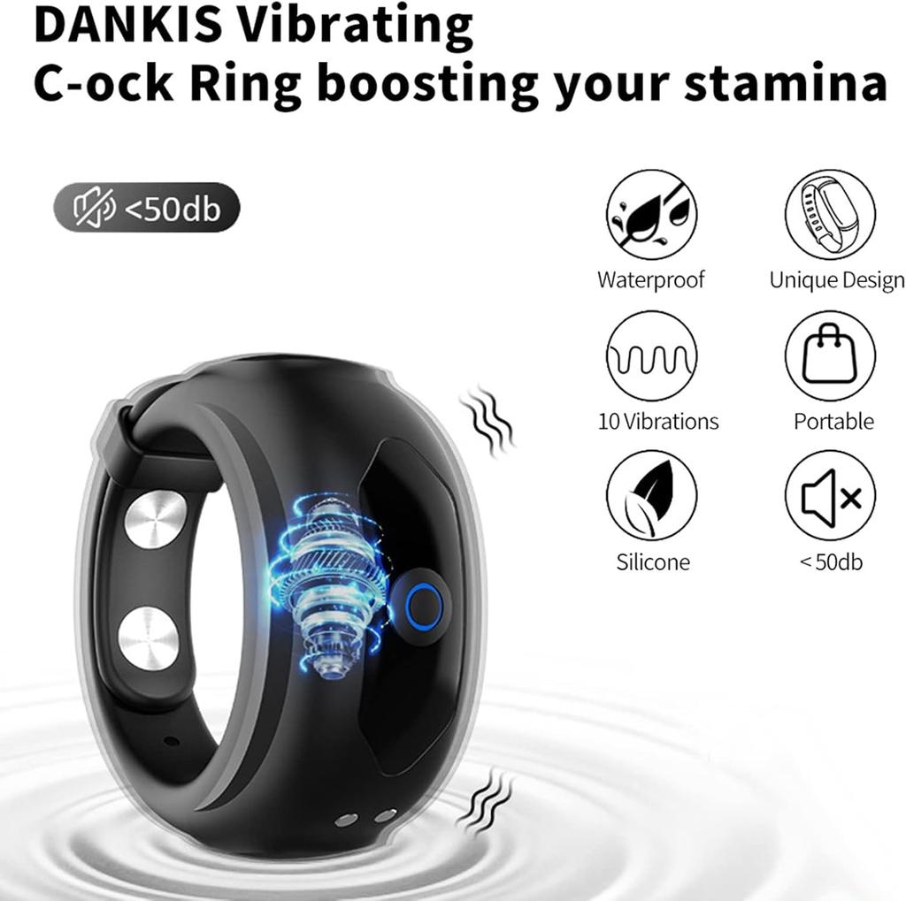 Vibrační kroužek na penis, nastavitelné silikonové erekční kroužky Vibrátor s 10 intenzivními vibračními režimy Mužské erotické hračky Erotizační kroužky Sexuální hračky pro dospělé