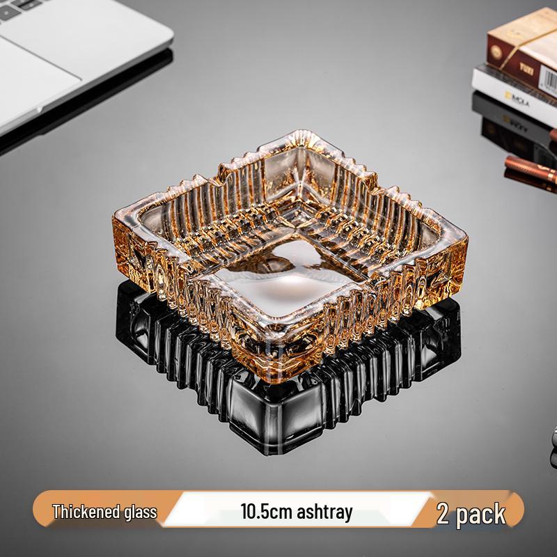 Crystal Glass Ashtray: Elegant, Fly-Repellent Design for Home or Office