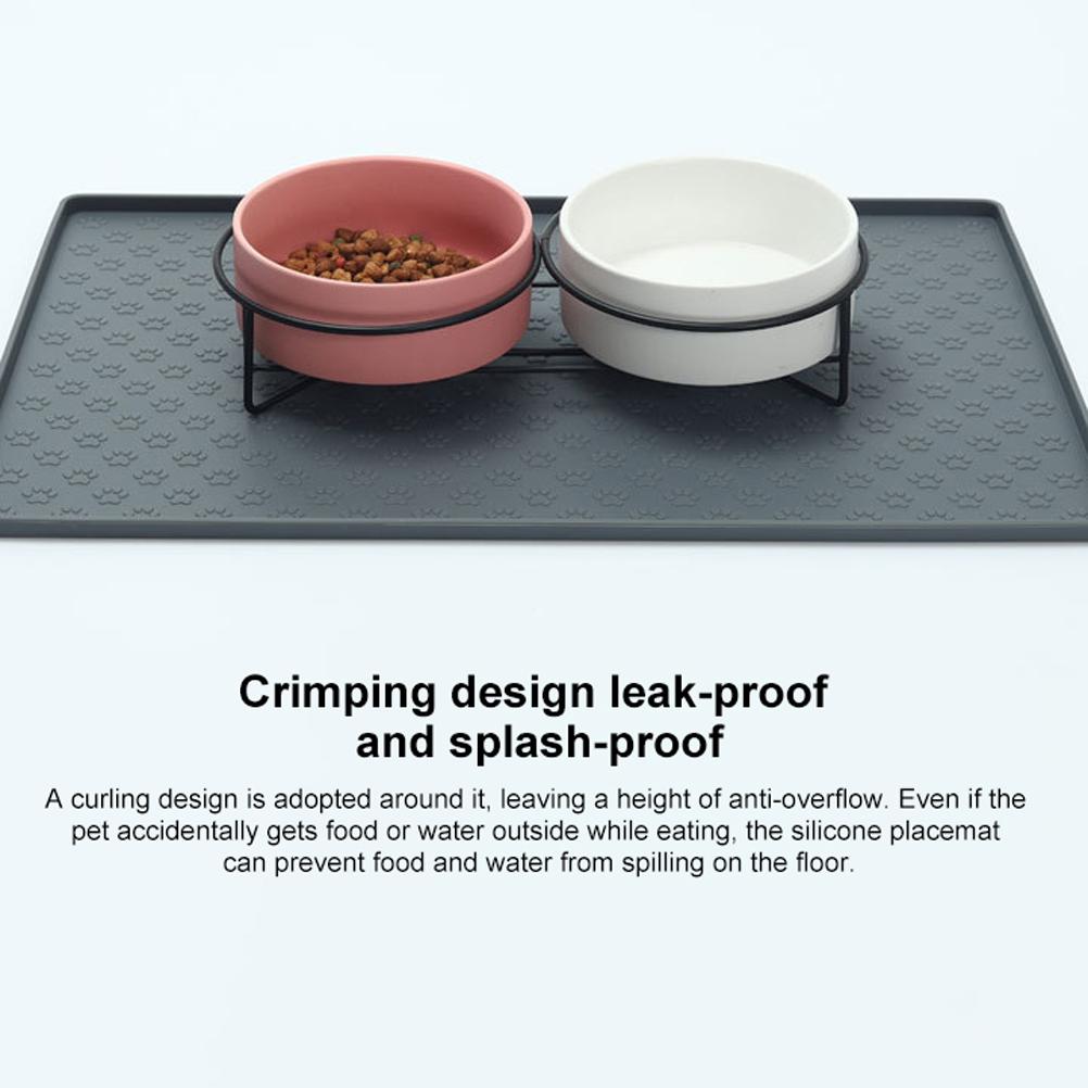 Mata pod miski dla zwierząt, bez BPA, silikonowa mata do karmienia zwierząt, wodoodporne akcesoria dla zwierząt zapobiegające rozlewaniu jedzenia i wody