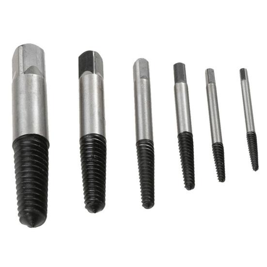 5Pcs Carbon Steel Screw Extractors Broken Damaged Stud Bolt Remover Repair Tool