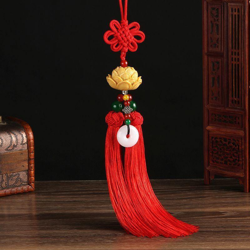 Στολίδι αυτοκινήτου Lotus Κινέζικος Κόμπος Αυτόματος Καθρέφτης Πίσω Κρεμαστό Κρεμαστό Σχοινί Κρεμαστό Κινεζικό Κόμπος Διακόσμηση Εσωτερικών Αξεσουάρ αυτοκινήτου