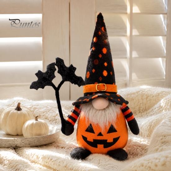 Halloween Feest Tafelblad Accenten Pluche Kabouter Decoratie, Spookachtige Oranje Zwarte Spinnenweb Vleermuis Zweedse Decoraties Tomte Elf Beeldje, Scandinavische Pop