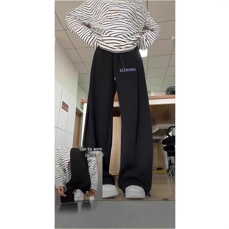 

Однотонные американские спортивные брюки с манжетами - Осень/Зима Свободные широкие повседневные XL