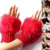 Women Gloves Stylish Fingerless Warm Winter Half Finger Mitten Ladies Faux Woolen Plush Wrist Warmer Glove Gift Ladies Gloves