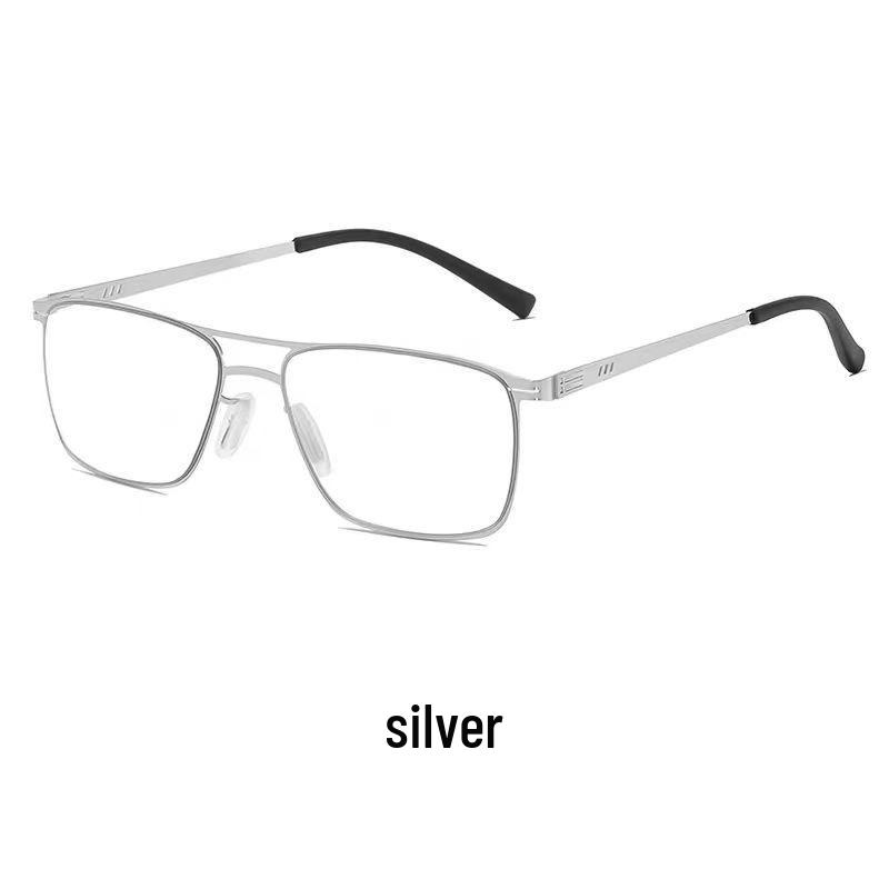 Men's Photochromic Metal Frame HD Anti-Blue Light Business Reading Glasses