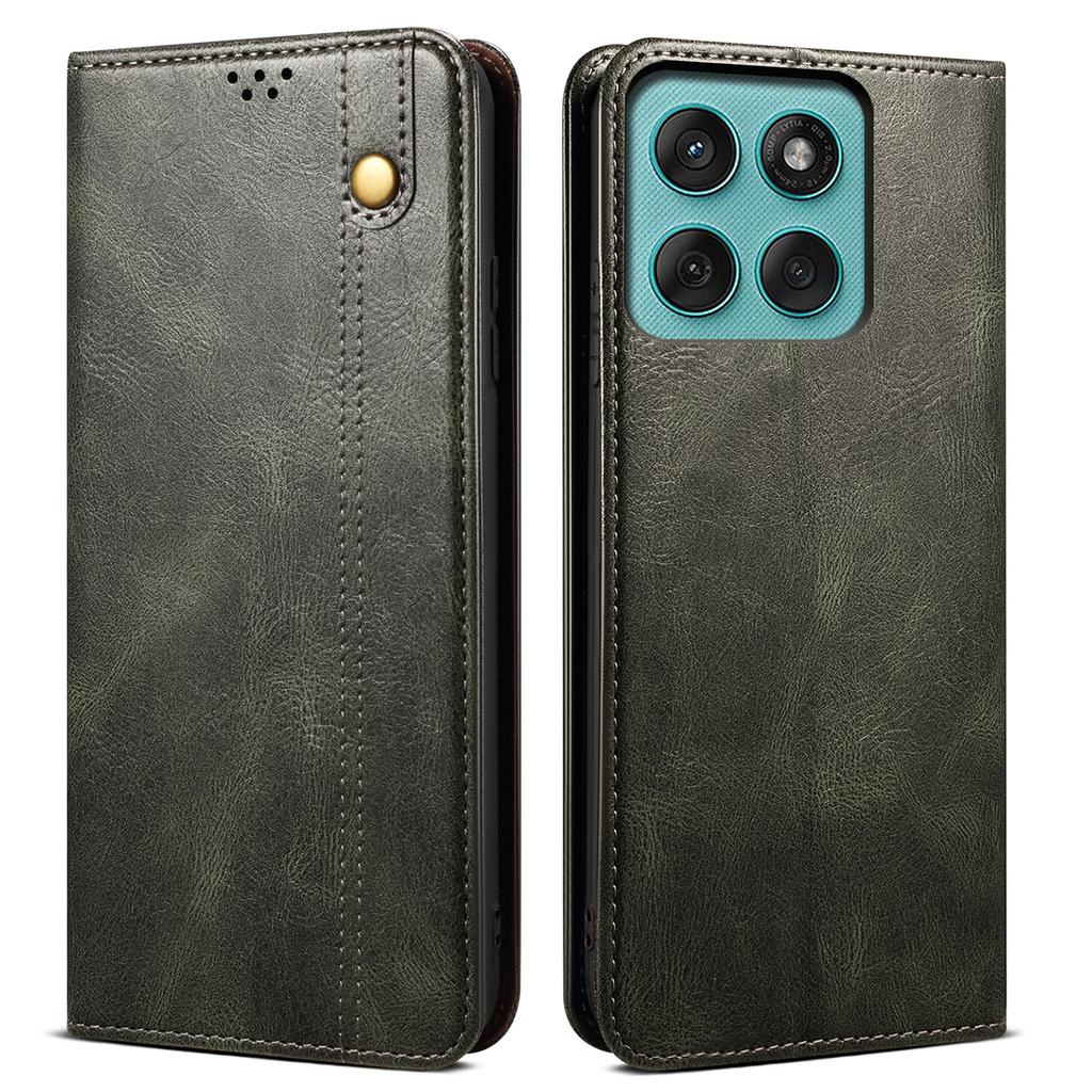 Pro Motorola Edge 60 Pro 5G Pouzdro Textura Crazy Horse Voskovaná Kůže Peněženka Stojánek Kryt na Telefon