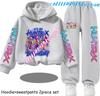 Kp-op Kids New Fashion Cartoon Print 2pcs Hoodie+Pants Sportsuits Casual Outfits Clothes for 2-13 Years Boys Girls