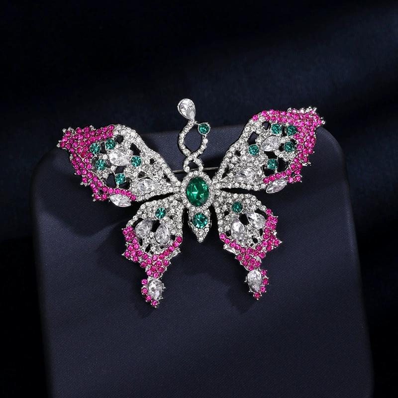 SKEDS Französische Schwere Handwerkskunst Schmetterlingsbrosche Damen Luxus Strass-Insekten-Anstecker Persönlichkeit Eleganter Schmuck Klassischer Schmuck