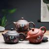 Lila Sand Teetassen Keramik Tragbare Teekanne Set Outdoor Reisen Gaiwan Teetassen Teezeremonie Teetasse Feines Geschenk Kung Fu Teeset