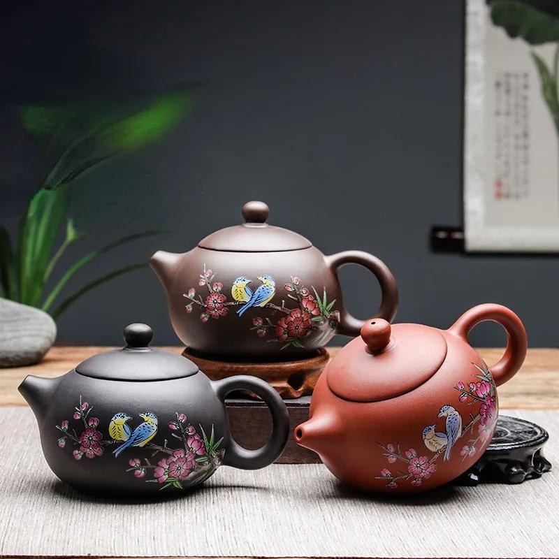 Lila Sand Teetassen Keramik Tragbare Teekanne Set Outdoor Reisen Gaiwan Teetassen Teezeremonie Teetasse Feines Geschenk Kung Fu Teeset
