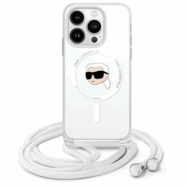 Karl Lagerfeld Klhmp16Shckhnt Iphone 16  6.1 Hardcase Transparent Crossbody Iml Karl Head Magsafe