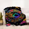 "Colorful Floral Celestial Wall Art Decor"Blanket Flannel Throw Blanket for Sofa, Bed, Travel, Camping, Office