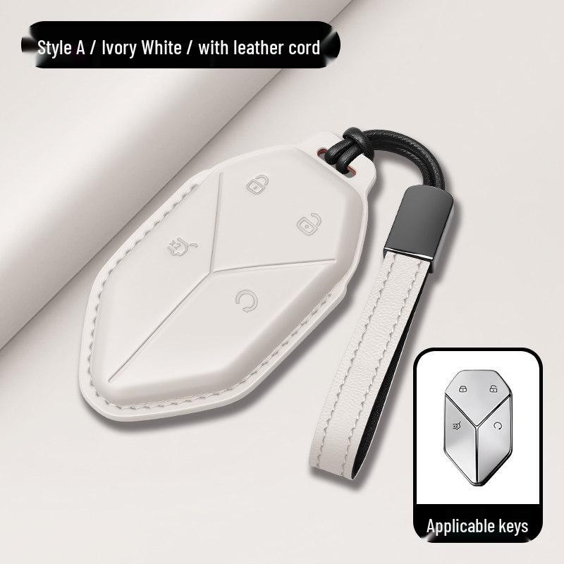 Equation Leopard Titanium Key Case: Genuine Leather, Anti-Fall, Interior Modification Accessory for 3-7 Keys