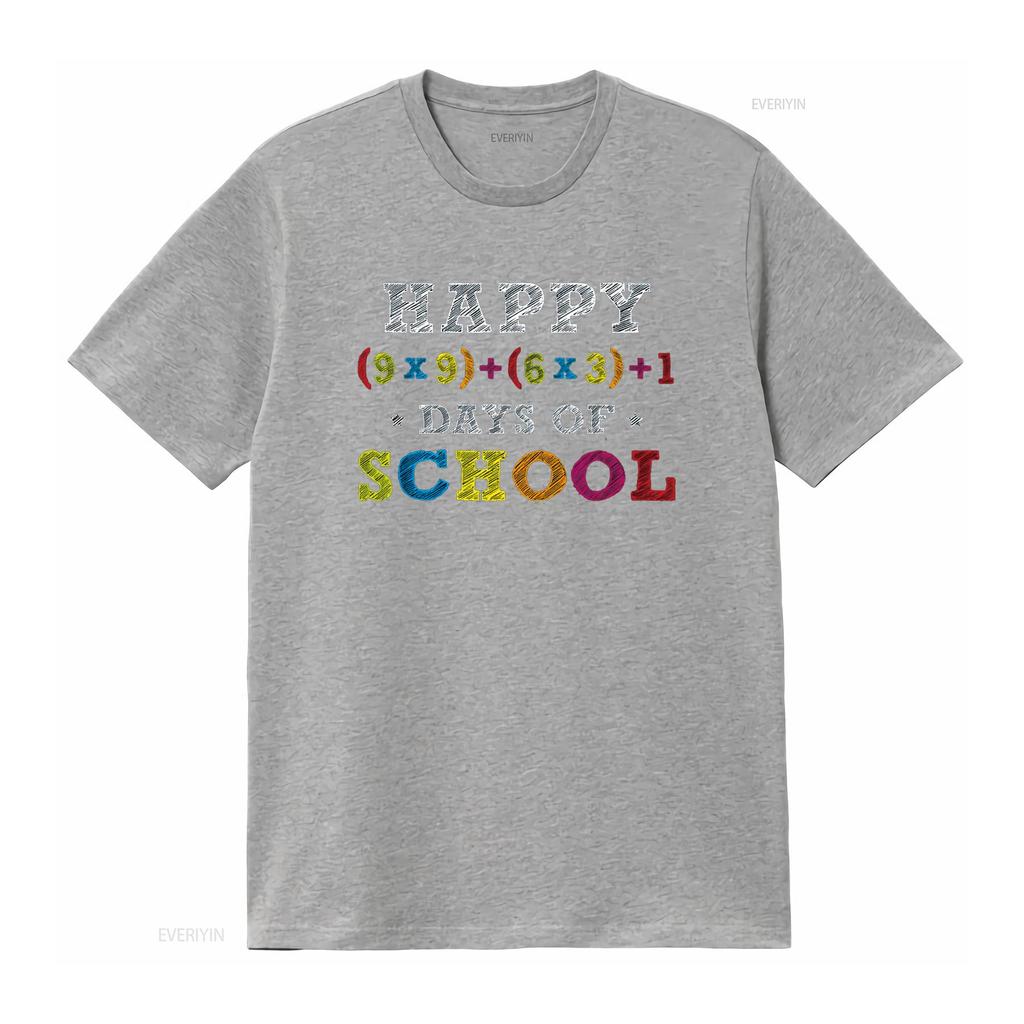 Math Formula 100 Days Of School T Shirt Kid Boys Girls Teacher vintage Washed Breathable Unisex Top For Everyday Wear