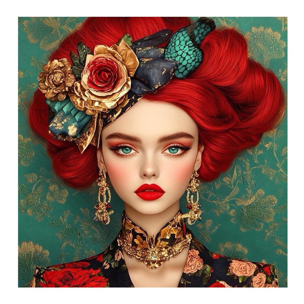 5D DIY Malowanie Diamentami Sztuka Surrealizm Kwiaty Okulary Przeciwsłoneczne Dziewczyna Ptak Mozaika Zestaw Haftowany Rhinestone Krzyżyk Wystrój Domu