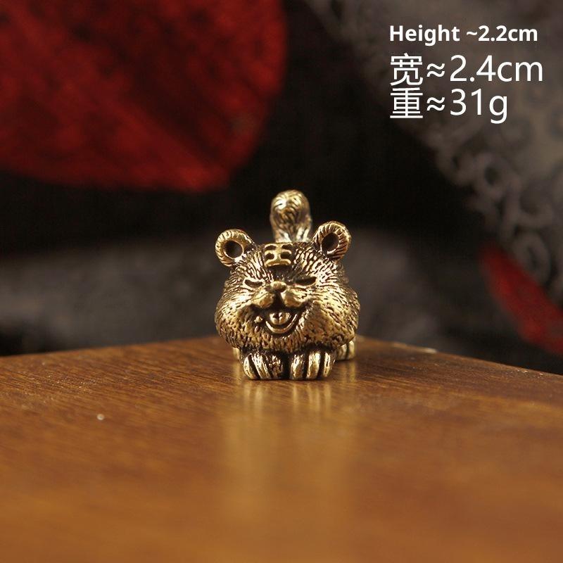 Brass 12 Zodiac Animal Head Sculpture Small Statue Desktop Ornaments Vintage Beast Figurines Mini Lucky Home Decorations Crafts