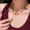 Handmade Natural yellow crystal necklace for women, vintage niche, light luxury, high-end, elegant collarbone chain