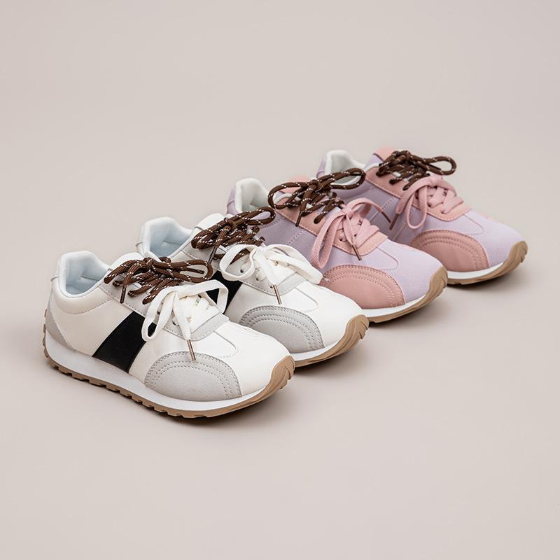 New color matching German training shoes women's platform comfortable jogging sports shoes casual shoes versatile waffle Forrest Gump shoes