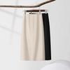 In Stock, Spring and Autumn Temperament Skirt for Women, High Waist and Thin, Split A-shaped Medium and Long Skirt, High-end Drape Suit Skirt
