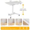 Adjustable Bedside Table with Wheels Pneumatic Mobile Standing Desk Laptop Desk Rolling Computer Cart Movable Overbed Table