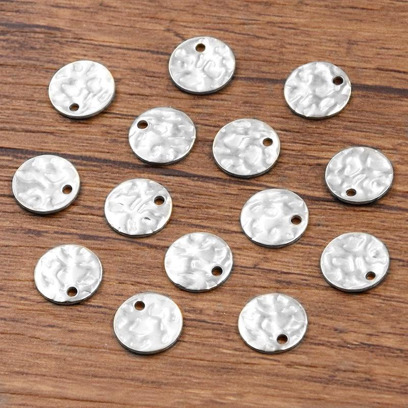 Stainless Steel Rippled Relief Beads for DIY Necklace Jewelry (6-12mm)