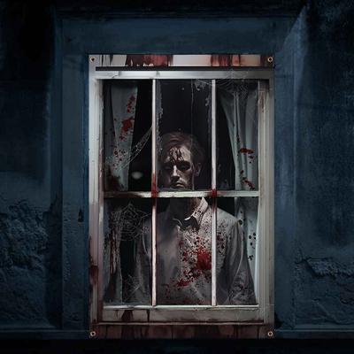 Halloween Straszna Osłona Okna Horror Kobieta Duch Okno Zasłona Wewnątrz Na Zewnątrz Impreza