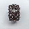 Retro Punk Rhinestone Leather Bracelet with Snap Closure